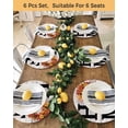 thumbnail image 4 of 15 Inch Round Placemats Set of 6, Thanksgiving Non Slip Heat Insulation PP Table Mats, Fall Pumpkin Vintage Grey Wood Grain Washable Place Mats for Kitchen Dining Party Table Decor, 4 of 7