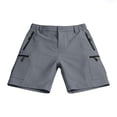 thumbnail image 4 of Eryao Mens Summer Cargo Shorts Casual Elastic Waist Shorts with Zipper Pockets Loose Lightweight Hiking Shorts,Gray,S, 4 of 9