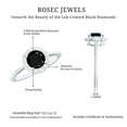 thumbnail image 6 of Created Black Diamond Ring with Diamond Halo (6 mm) - AAAA Quality, 14K White Gold, US 11.50, 6 of 7
