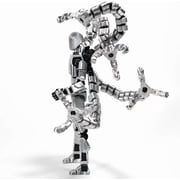 T13 3D Action Figure Set (Assembly Completed) 2 Pcs, 3D Printed Multi-Jointed, Titan 13 Action Figures, Multi-Articular Lucky Mobile Robot Nova,Desktop Decorations for Game Lovers Toys (Sliver Gold)