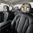 thumbnail image 6 of Renewold American Tribal Highland Cow Sunflower Car Seat Cover Full Set Pack of 11, with Steering Wheel Cover Car Coasters Shift Knob Handbrake Protector Coasters Headrest Auto Interior Accessories, 6 of 7