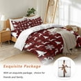 thumbnail image 7 of Christmas Bedding Duvet Cover Set Queen Size 4 Pieces Santa Claus Elk Pine Snowflakes Winter Plaid Bedding Set with Zipper Closure, 1 Comforter Cover 90x92 Inches 1 Flat Sheet & 2 Pillow Cases, 7 of 7