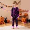 thumbnail image 2 of TOWED22 Boys Girls Halloween Pajamas Cotton Pumpkin Head Glow Print Pjs Toddler 2 Piece Ghost Sleepwear Kids Holiday Clothes Set(Hot Pink,6-7 Y), 2 of 9
