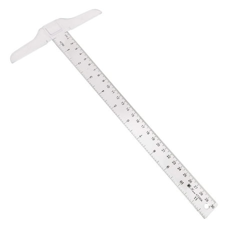 XD-T-Square 30cm/12Inch Plastic Transparent T Ruler Double Side Measuring T-Ruler*1