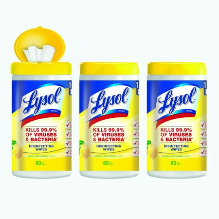 Lysol Disinfecting Wipes Value Pack, Lemon and Lime Blossom, 240 Count