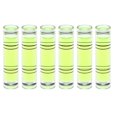 Uxcell 6 Packs Cylindrical Bubble Level 9.5x40mm Mini Bullseye Spirit Levels for Camera Tripod Telescope, Green