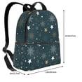 thumbnail image 4 of Lsque Christmas Snowflake Pattern Backpack – School Travel Canvas Daypack with Ergonomic Padded Straps, Multiple Compartments & Leather Handle, 4 of 5
