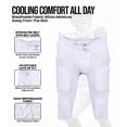 thumbnail image 2 of Exxact Sports Rebel Youth Football Pants with Built in Pads, Lightweight Integrated Football Practice Pants with Lace-up Fly (YXS, White), 2 of 7