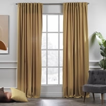 3S BROTHERS Solid Linen Look Curtains Drapes Home Decorative Set of 2 Panels Linen Window Curtains Hanging Back Tap & Rod Pocket Nursery Room Bedroom Office - M-Yellow 52"x63" Each