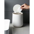 thumbnail image 5 of Small Round Plastic Trash Can Wastebasket Garbage Container Bin With Swing Top Lid For Bathrooms Kitchens Home Offices, 5 of 5