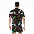 thumbnail image 2 of Black Girly Unicorn Pattern Short Sleeve Men'S Rompers Casual Summer Jumpsuits Outfit, 2 of 4