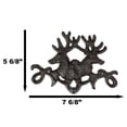 thumbnail image 3 of Forged Cast Iron Double Stag Deer Antlers Wall Hooks For Keys Leashes Scarves, 3 of 9