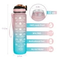 thumbnail image 4 of Hanmir 32oz Motivational Water Bottle with Time Marker with Straw Drinking Water Bottles with Strap Leakproof Tritan Fitness Sports Water bottle for Gym Camping Outdoor（Pink&Blue), 4 of 8