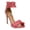 Pink, variant on Womens Pink Ankle Strap Ruffled Sawyer Round Toe Stiletto Zip-Up Dress Heeled Sandal 7.5 M