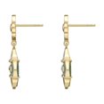 thumbnail image 3 of Green Malachite Flower Dangling Drop Earrings for Women in 925 Sterling Silver with Yellow Gold Plating Post Back by Lavari Jewelers, 3 of 3