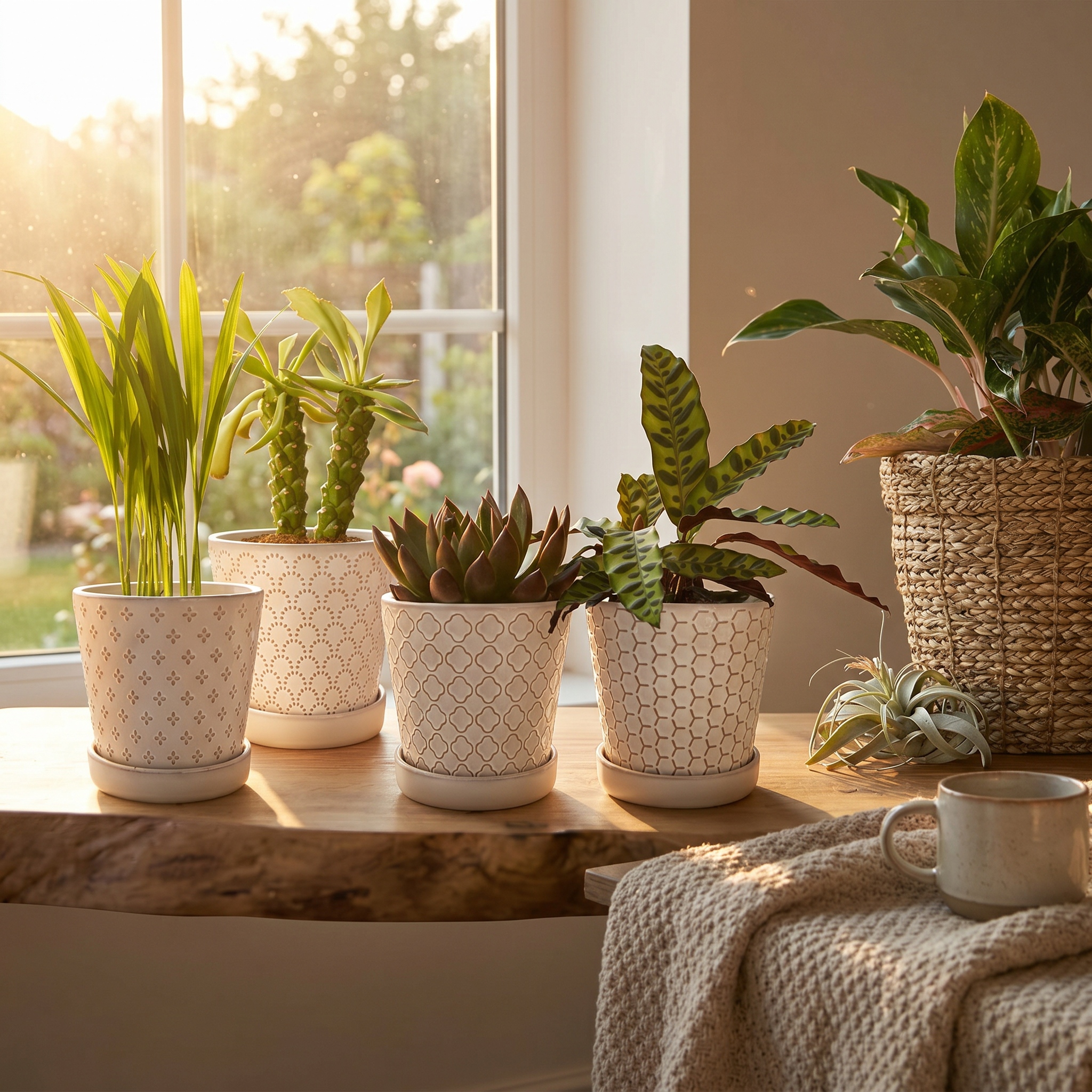 BUYMAX 5 Inch White Ceramic Plant Pots Set of 4 photo 8