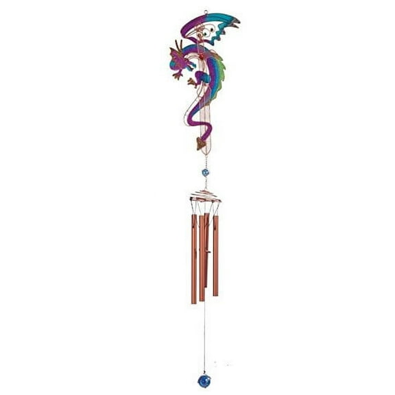 StealStreet Purple & Blue Dragon Gem Copper Tube Wind Chime, 42"