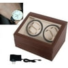 WUZSTAR Automatic Watch Winder Display Box Gifts Rotation Leather Wood Watch Storage Display Case Brown