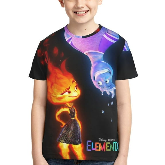 Elemental 3d Printed T-Shirt Short Sleeve Tees Shirt For Boys Girls