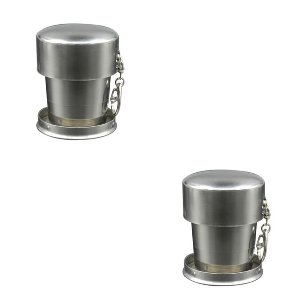Cateissary Frascos de agua de acero inoxidable duraderos taza de café de viaje taza portátil agua café al aire libre vaso de té botella plegable Type2 NO2 Cateissary CBP080072