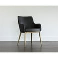 thumbnail image 2 of Maklaine 19" Modern Faux Leather Dining Armchair in Vintage Black, 2 of 7