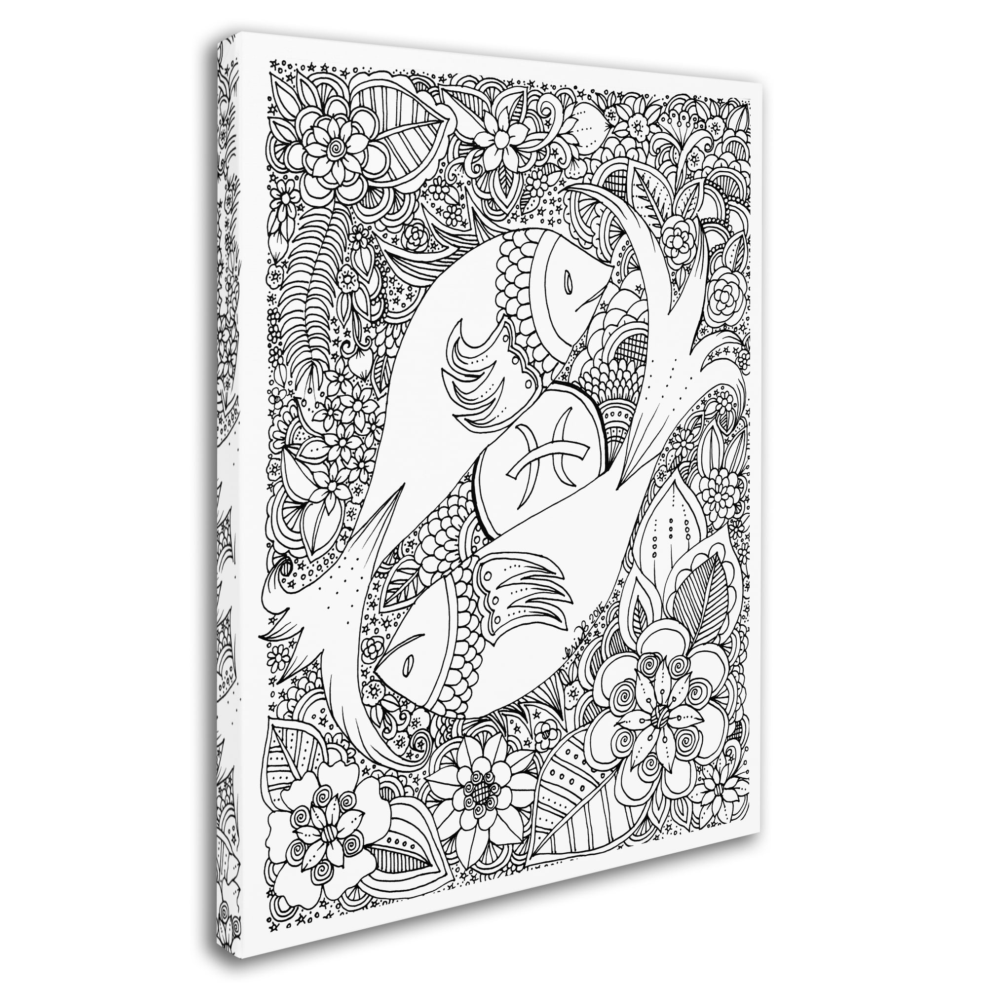 Trademark Fine Art "Fish" Canvas Art by KCDoodleArt