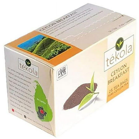 tekola Ceylon Breakfast - 2 packs - A premium blend of 100% pure Ceylon Tea. Strong, flavorful and lively, 25 Count (Pack of 2)