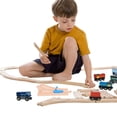thumbnail image 3 of MOVTOTOP 2Pcs Wooden Train Bridges for Playtime and Spatial Awareness Development 17.0x9.2x0.5in, 3 of 8