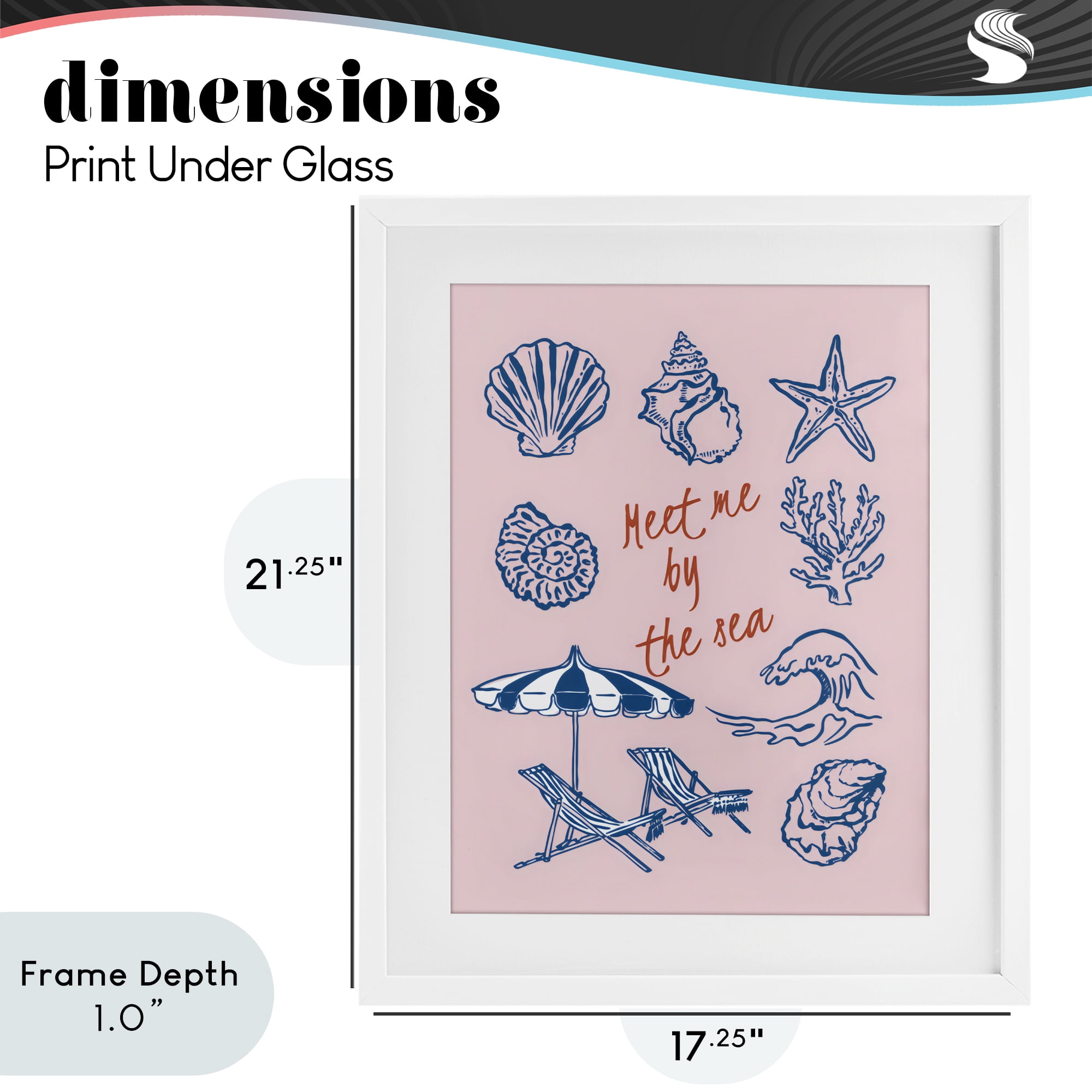 Stupell Industries Meet Me By The Sea White Framed Print Under Glass, design by The Prints Vibe