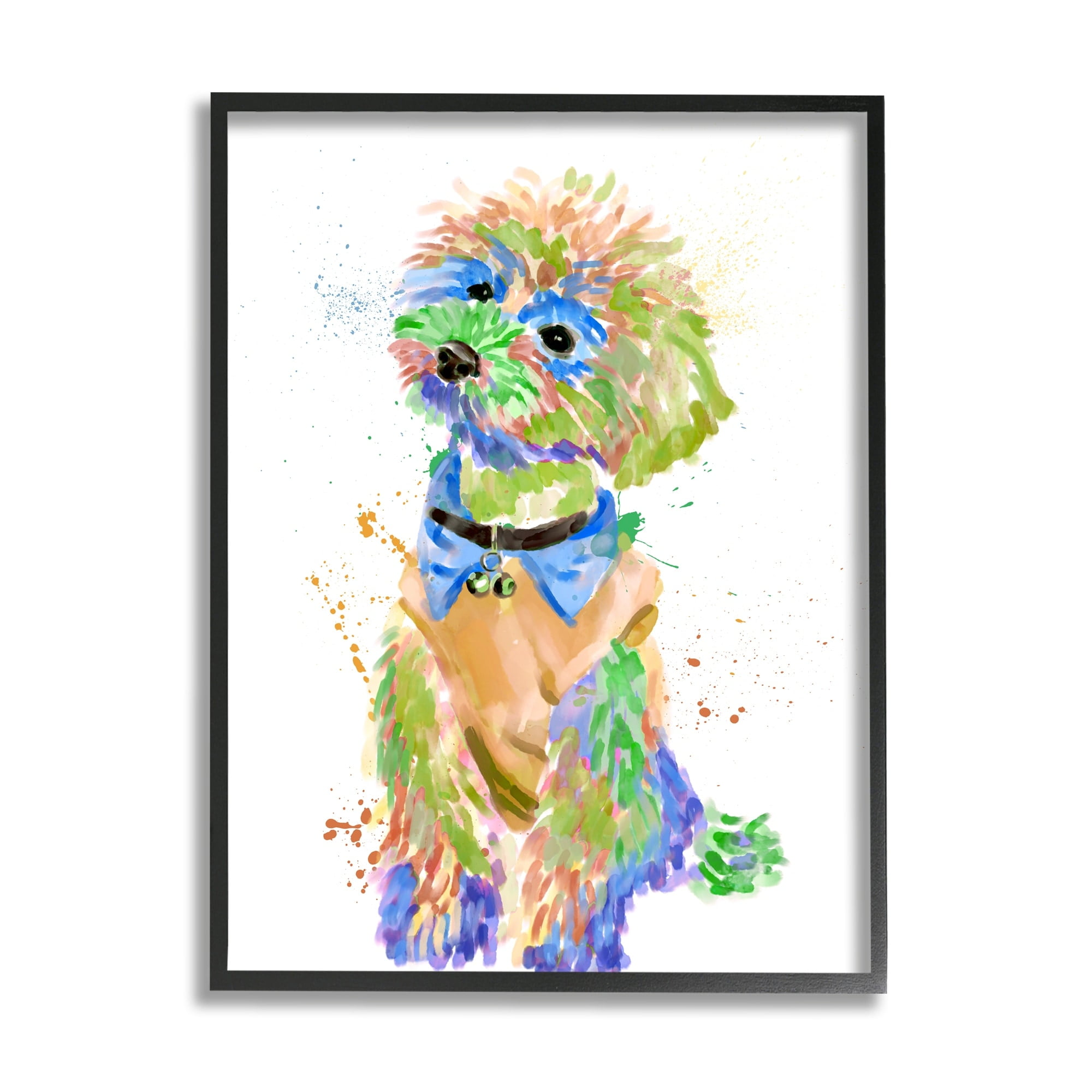 Stupell Industries Expressive Fluffy Dog Chic Clothes Abstract Pet Fur, 11 x 14, Design by Ziwei Li