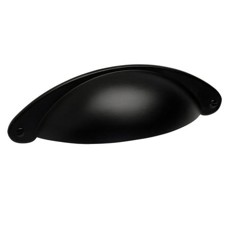 3 Forgings Cup Pull - Cosmas 4199FB Flat Black Cabinet Hardware Bin Cup Drawer Handle Pull - 3