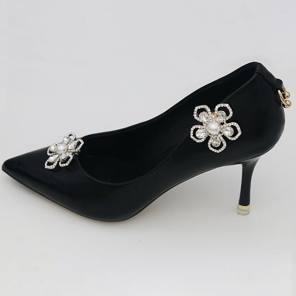 ETHZZLE Clip Shoe Accessories Shoe Clip Buckles Golden Aluminum Alloy 2Pcs