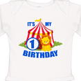 thumbnail image 4 of Inktastic Its My Birthday Circus Tent with Lion 1 Year Old Boys or Girls Long Sleeve Baby Bodysuit, 4 of 5