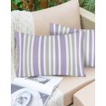 thumbnail image 6 of Light Purple Grey Stripe Throw Pillow Cover 24 x 36 Inch Decorative Pillow Cover Farmhouse Minimalist Striped Lumbar Pillowcase Seasonal Rectangle Cushion Case for Couch Sofa Bed Living Room, 6 of 7