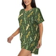 thumbnail image 3 of Womens Pajama Sets With Pocket, Tropical Lizard Gecko Green Lounge Sets Short Sleeve Sleepwear PJ Sets for Women, 3 of 6
