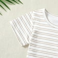 thumbnail image 6 of ZOEREA Toddler Baby Boys Clothes Summer Outfit Stripe T-Shirt and Shortall Romper Set Cute Jumpsuit Solid Color 6M-4T, 6 of 8
