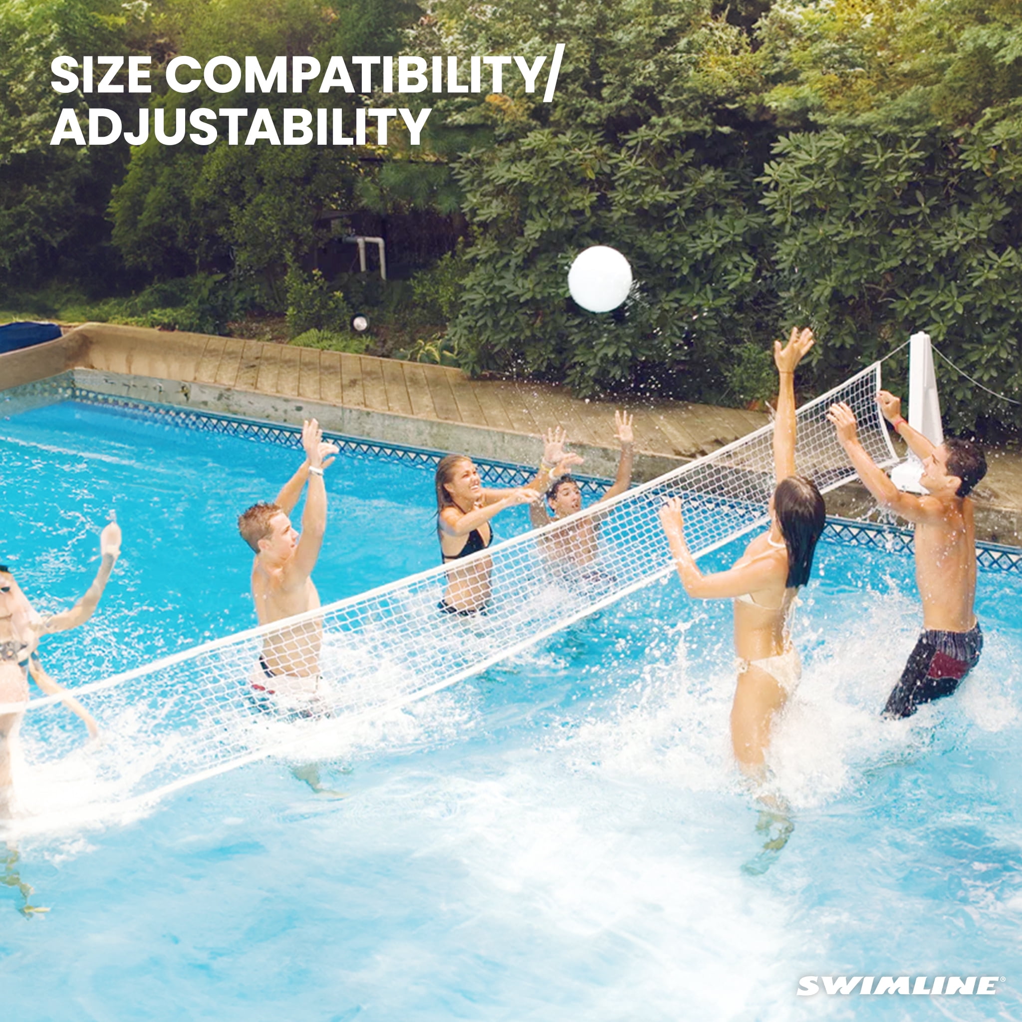 Open Box Inground Swimmng Pool 34 Inch Wide Volleyball Net Ball Game Set