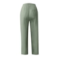thumbnail image 5 of LWavelet Mens Lightweight Linen Lounge Pants Elastic Waist Drawstring Sleep Pants Green 3XL, 5 of 7