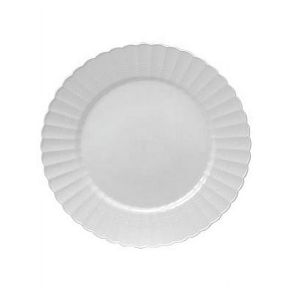 EMI Yoshi 10" Yoshi White Plastic Scalloped Dinner Plates 18 Count