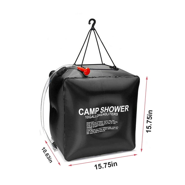 Shower Bag Solar Heating Premium Camping Shower Bag with Removable Hose Shower for Climbing Hiking Fishing Hunting Beach Trips