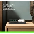thumbnail image 5 of Belkin BoostCharge Pro 2-in-1 Wireless Charging Pad with MagSafe 15W, Fast Charging iPhone Charger Compatible with iPhone 15, 14, 13, and 12 Series, AirPods, and Other MagSafe Enabled Devices - Black, 5 of 11