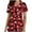 Red #03, variant on Nmnitkp Scrubs Tops for Women Broken Christmas Floral Scrub Tops Comfortable and Practical Women Tops V-neck Short Sleeved Pocket Scrub Tops Women Stretchy