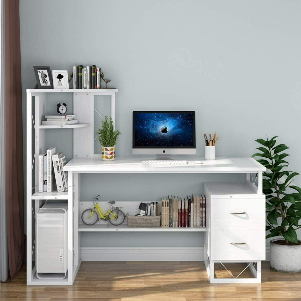 Tribesigns Computer Desk With Storage Shelves Drawers Modern Study