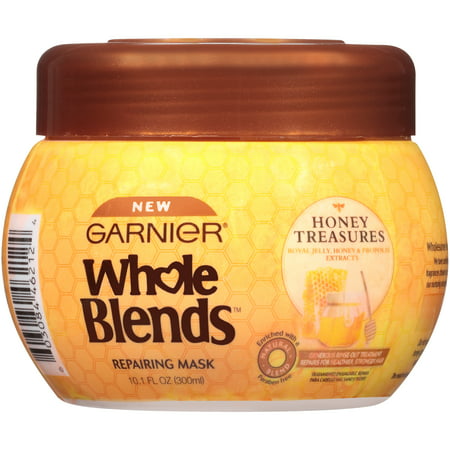 Garnier Whole Blends Repairing Hair Mask Honey Treasures, For Damaged Hair, 10.1 fl. oz.