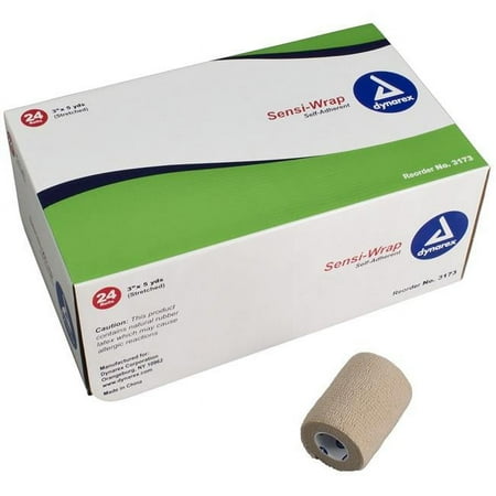 Dynarex 795672-EA 3 in. x 5 yards Elastic Sensiwrap Self-Adherent Bandage, Tan - Pack of 15