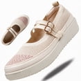 thumbnail image 6 of CHICVOMEY Sneakers for Women Slip on Casual Walking Shoes Breathable Lightweight for Work&daily Adjustable Strap Mesh Mary Jane Flats, 6 of 7