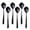 Black, variant on LANFENG Buyer Star Bouillon Spoon Sets, 7-Inch Round Soup Spoons, Stainless Steel Finished Table Dinner Spoons