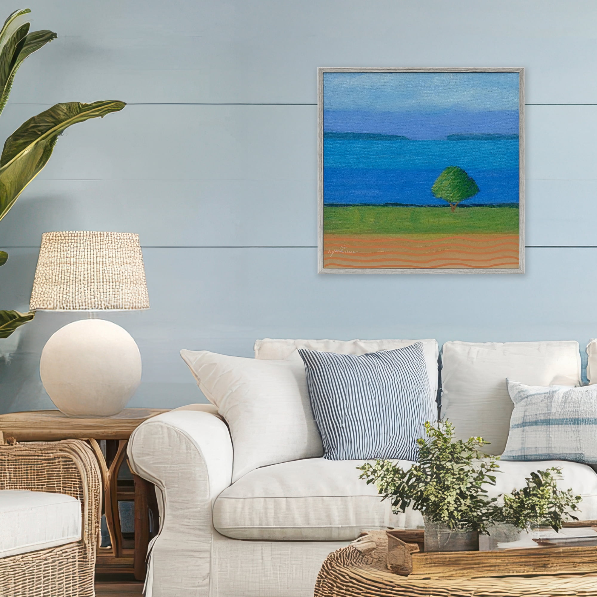 Stupell Industries Lone Tree at Spring Cove Gray Framed Giclee Art, design by Lynn Ericson Fine Art