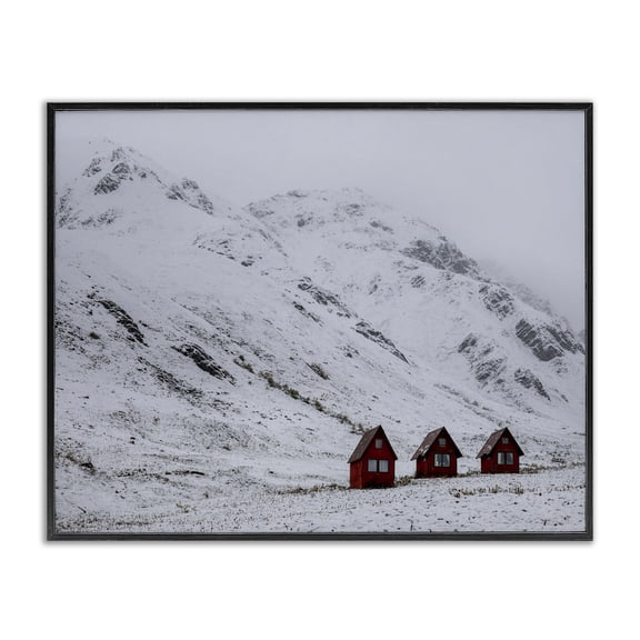 Stupell Industries Farmhouse Snowy Mountain Pass Black Framed Giclee Art, 14 x 11, by Daniel Sproul