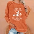 thumbnail image 2 of DeHolifer Why Yes,Actually I Can Drive A Stick T-Shirt Women Witch Halloween Lover Sweatshirt Long Sleeve Pullover Tunic Tops Orange M, 2 of 4